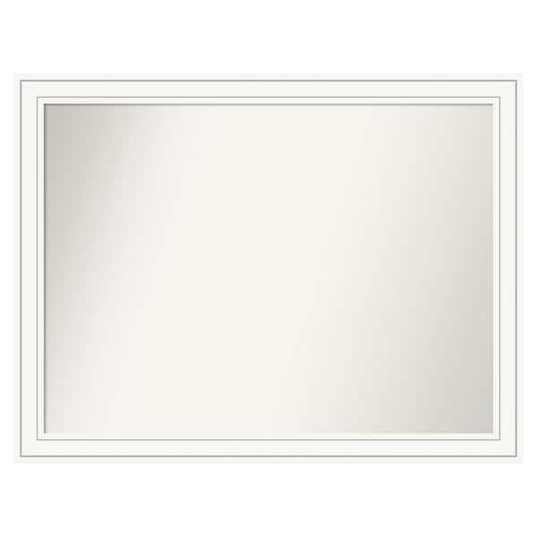 Amanti Art Craftsman White 47 in. x 36 in. Custom Non-Beveled Satin Wood Framed Bathroom Vanity Wall Mirror