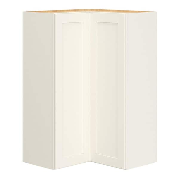 QuickShip Cottage 24 in. W x 12 in. D x 39 in. H Assembled Plywood Shaker L-Shaped Corner Standard Cabinet in White
