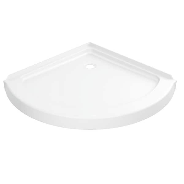 46 in. x 38 in. Single Threshold Corner Shower Base in White 46 in. x 38 in. Single Threshold Corner Shower Base in White