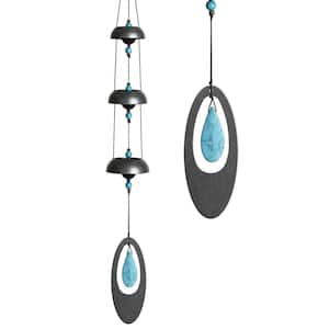 Signature Collection, Woodstock Temple Bells, Turquoise, 25 in. Wind Bell