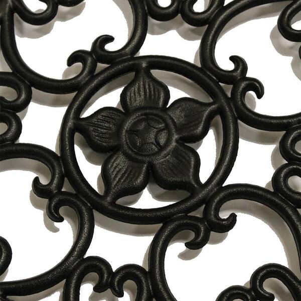 NUVO IRON 15 in. Diameter Round Black Cast Aluminum Fence and Gate Insert (12-Pack)