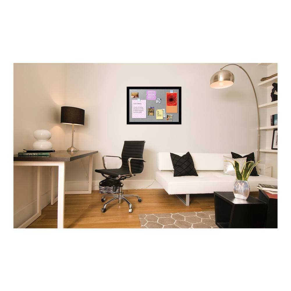 Large Black Wood Framed Magnetic Bulletin Board