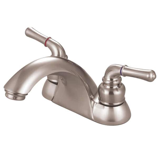 Kingston Brass 4 in. Centerset 2-Handle Bathroom Faucet in Brushed Nickel