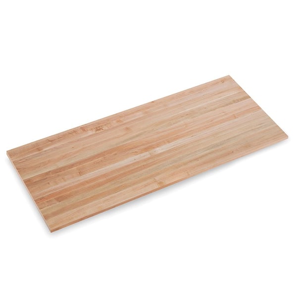 6 ft. L x 30 in. D x 1.75 in. T Finished Maple Solid Wood Butcher Block Countertop Island with Eased Edge