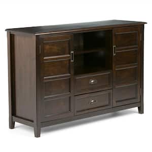 Burlington Solid Wood 54 in. Wide Transitional TV Media Stand in Mahogany Brown for TVs up to 60 in.
