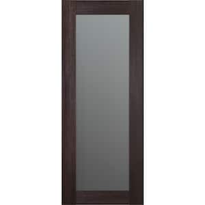 Vona 207 24 in. x 84 in. No Bore Solid Core Veralinga Oak Wood And Full Lite Frosted Glass Composite Interior Door Slab