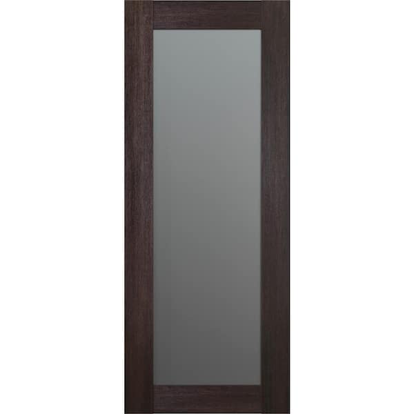 Belldinni Vona 207 18 in. x 96 in. No Bore Solid Core Veralinga Oak Wood And Full Lite Frosted Glass Composite Interior Door Slab