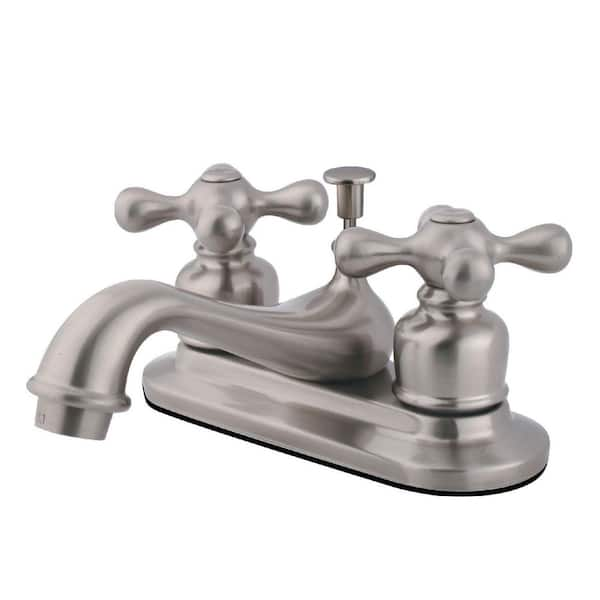 Kingston Brass Restoration 4 In Centerset 2 Handle Bathroom Faucet   Brushed Nickel Kingston Brass Centerset Bathroom Faucets Hgkb608ax 64 600 