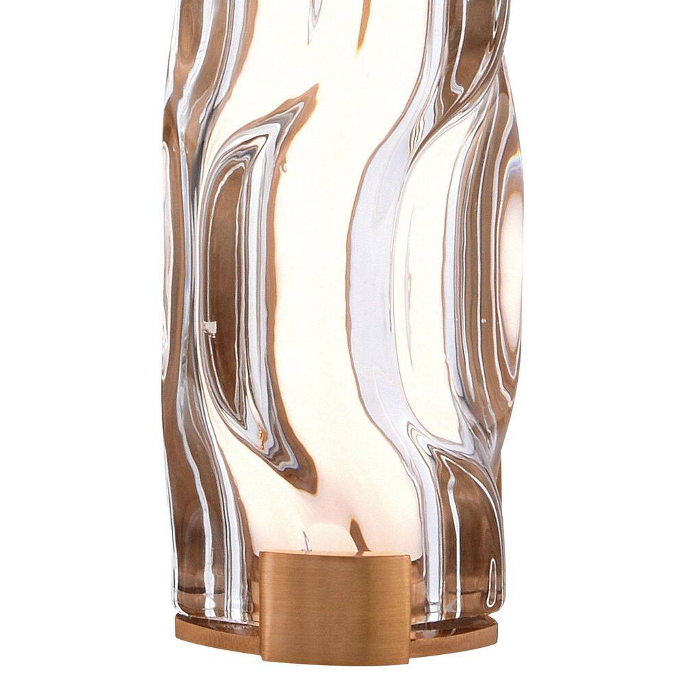 Marseille 24" Natural Brass LED Vanity Light with Sculpted Glass