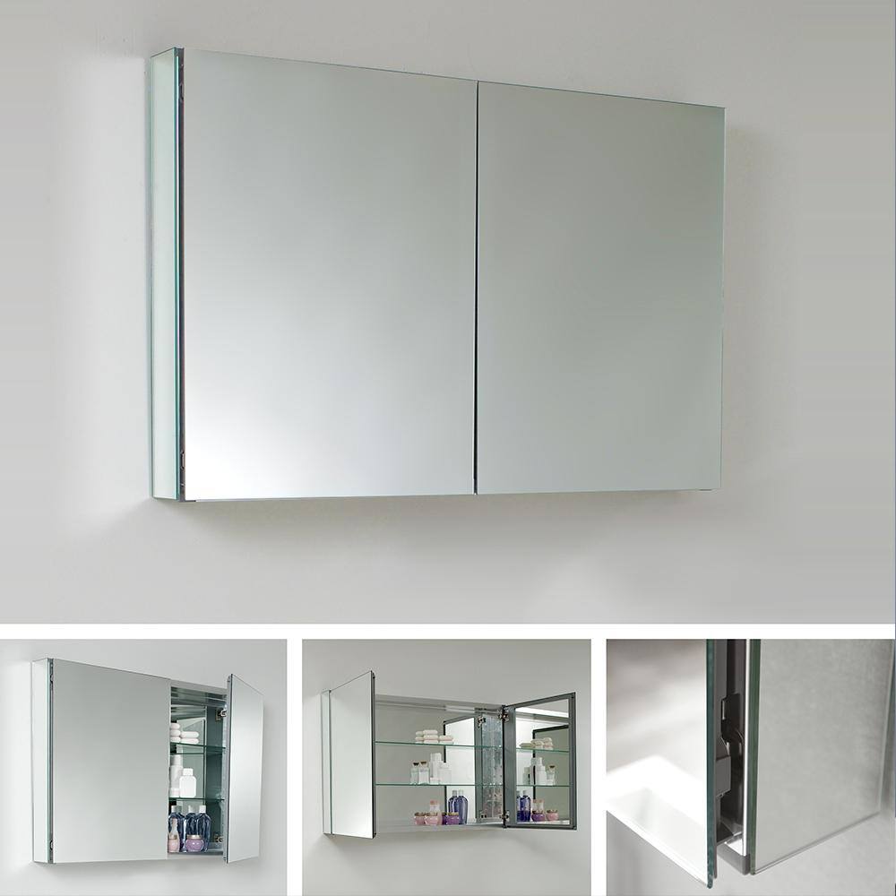 Mezzo 48" Black Wall Hung Vanity with Acrylic Sink and Medicine Cabinet