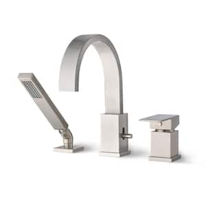 Single Handle 2-Spray Tub and Shower Faucet 1.8 GPM in. Brushed Nickel Valve Included