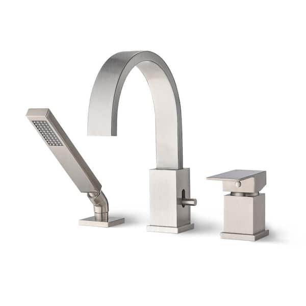 Yasinu Single Handle 2 Spray Tub And Shower Faucet 18 Gpm In Brushed Nickel Valve Included 4020