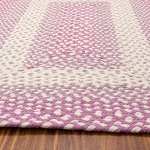 Waterbury Rectangle Purple and Gray 3 ft. X 5 ft. Cotton Braided Area Rug