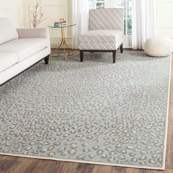 Paradise Cream/Spruce 8 ft. x 11 ft. Border Area Rug