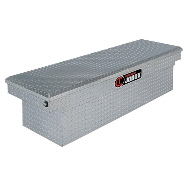 Jobox 71 in. Diamond Plate Aluminum Full Size Crossover Single Lid Truck Tool Box with Pushbutton Gear-Lock