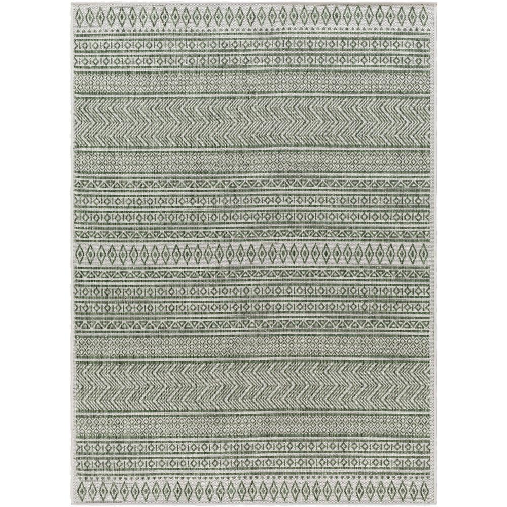 Livabliss Merrigan Green 8 ft. x 10 ft. Moroccan Indoor/Outdoor Area ...