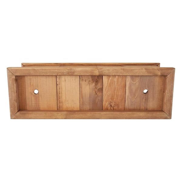 Vigoro Brooklin Medium Cedar Brown Wood Planter Box with Drainage
