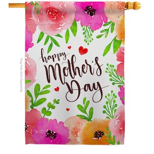 28 in. x 40 in. Colorful Happy Mother's Day Family House Flag Double-Sided Decorative Vertical Flags