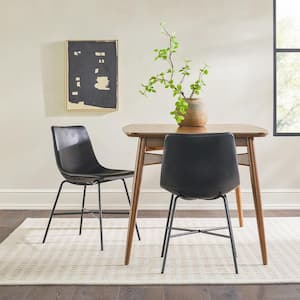 2-Piece Upholstered Black Dining Chairs
