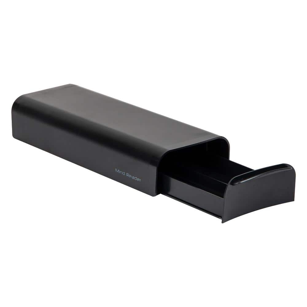 Compact Black Plastic Coffee Pod Drawer for 28 Capsules
