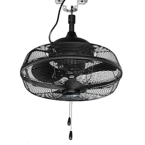 Garenne 20 in. Indoor/Covered Outdoor Ceiling Fan with Pull Chain Switch Matte Black with Internal Oscillation