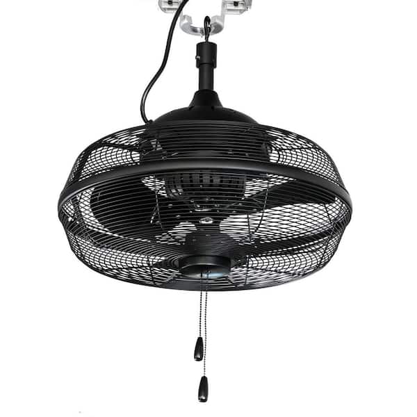 Garenne 18 in. Indoor/Covered Outdoor Ceiling Fan with Pull Chain Switch Matte Black with Internal Oscillation