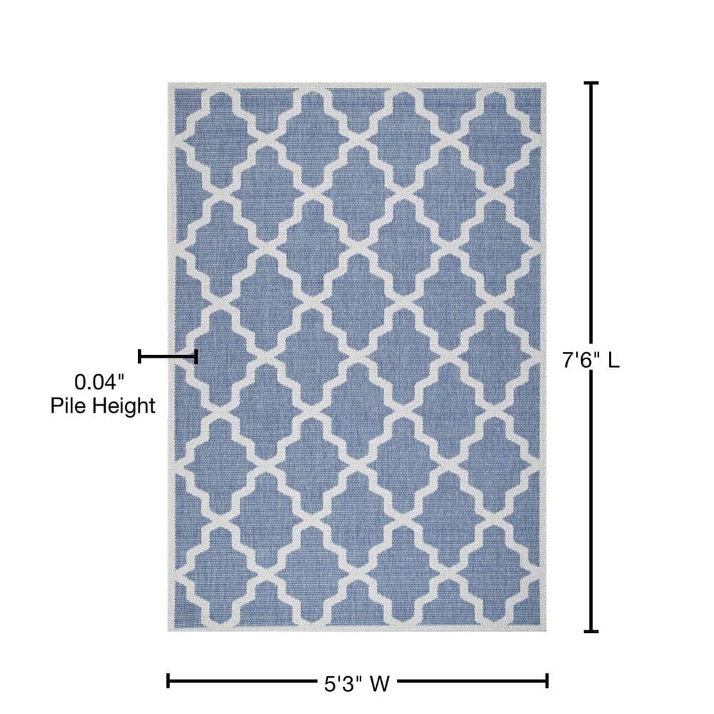 Gina Blue Trellis Rectangular Indoor/Outdoor Rug