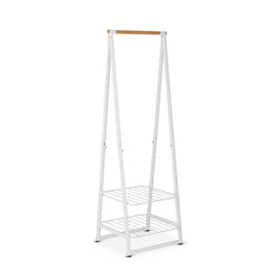 White Steel Garment Clothes Rack 23.9 in. W x 74.8 in. H