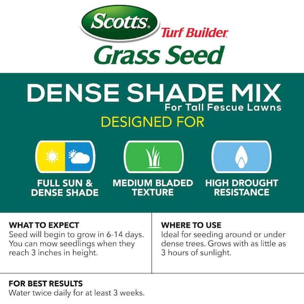 Scotts Turf Builder Tall Fescue Grass Dense Shade Grass Seed 7 lb