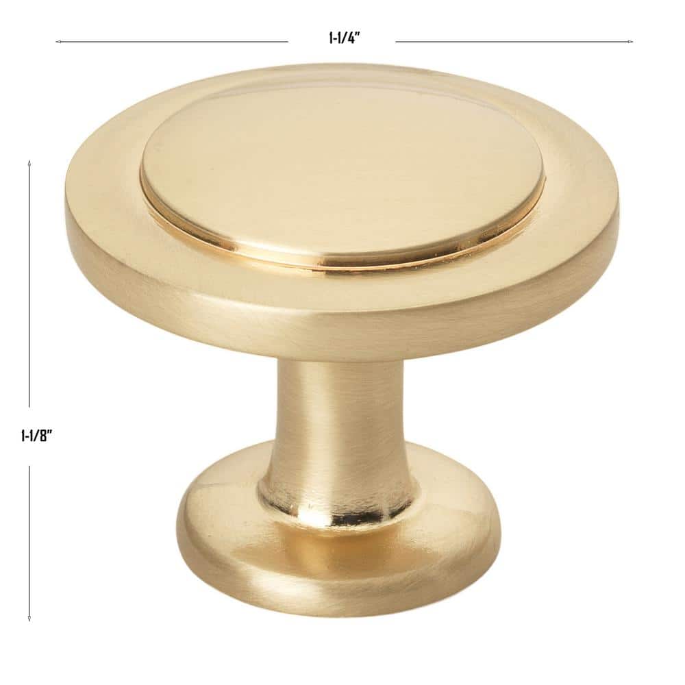 Champagne Gold Round Mushroom Cabinet Knob Multipack