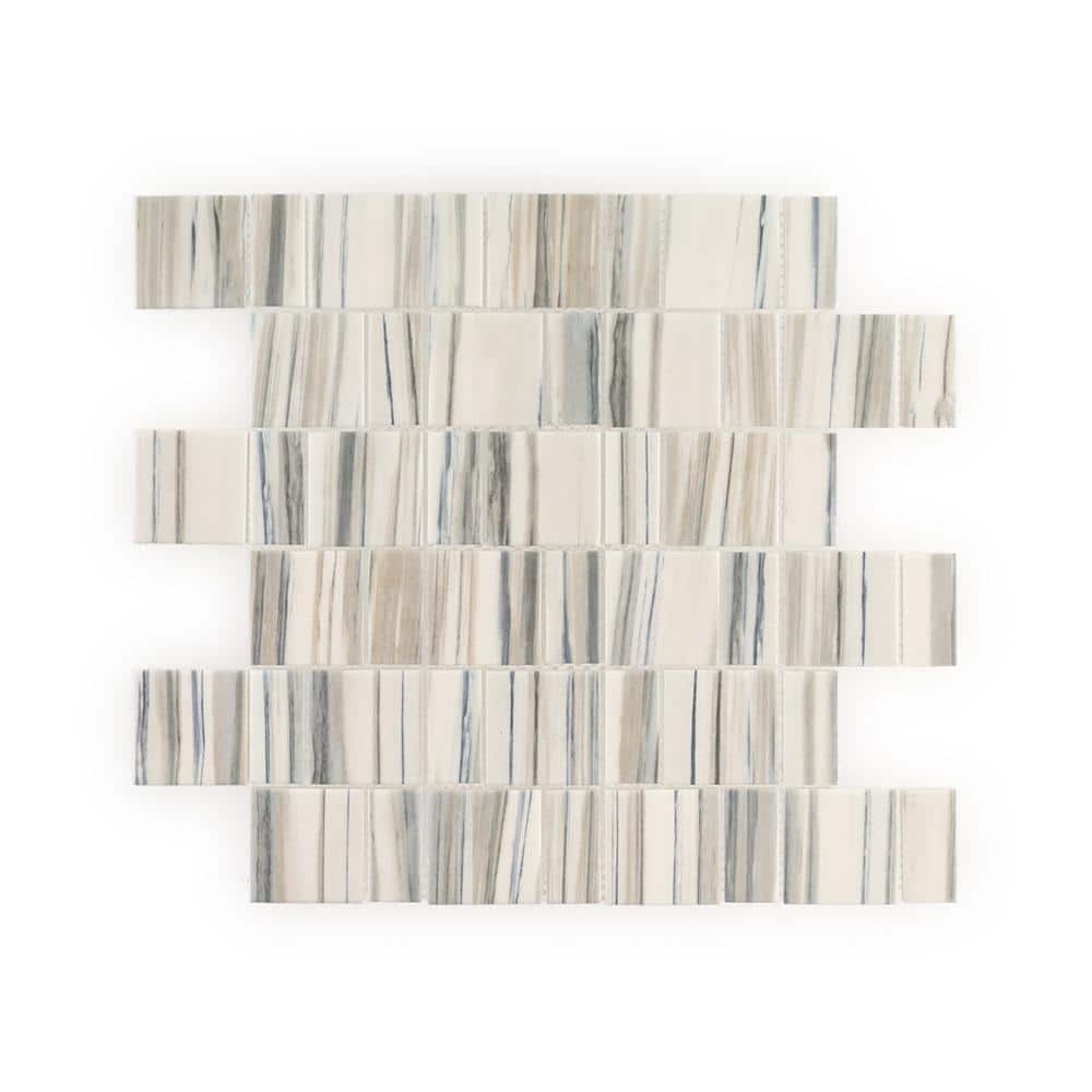 Ravine White 10.75 in. x 10.875 in. Square Matte Glass Wall and Floor Mosaic Tile (12.16 Sq. Ft./Case) price history on PriceWatchPro
