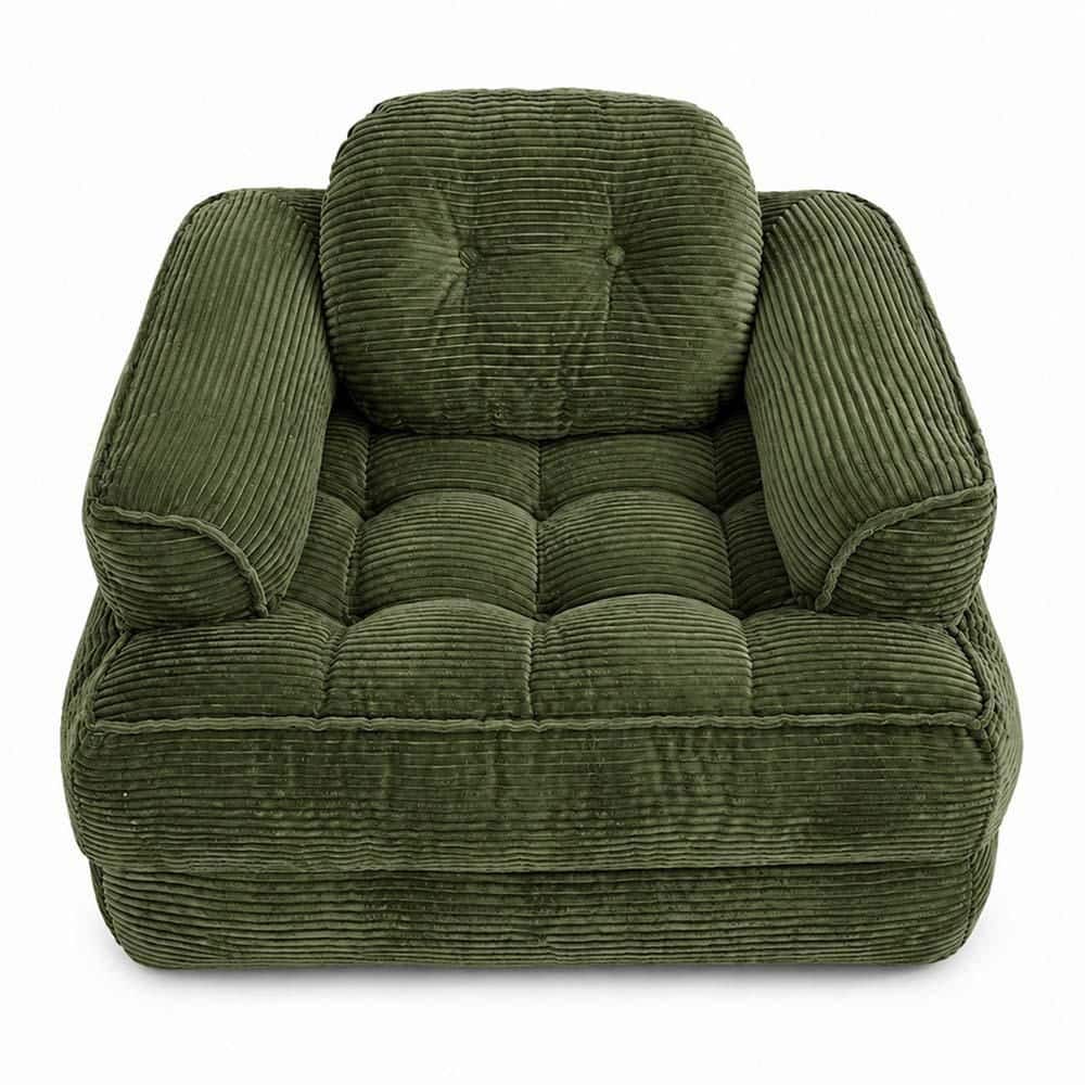 Dark Green Corduroy Bean Bag Folding Sofa Convertible Sofa Bed with Armrest, 2-in-1 Portable Sofa Bed with Pillows price history on PriceWatchPro