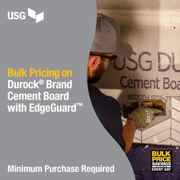 1/2 in. x 3 ft. x 5 ft. Cement Board with EdgeGuard