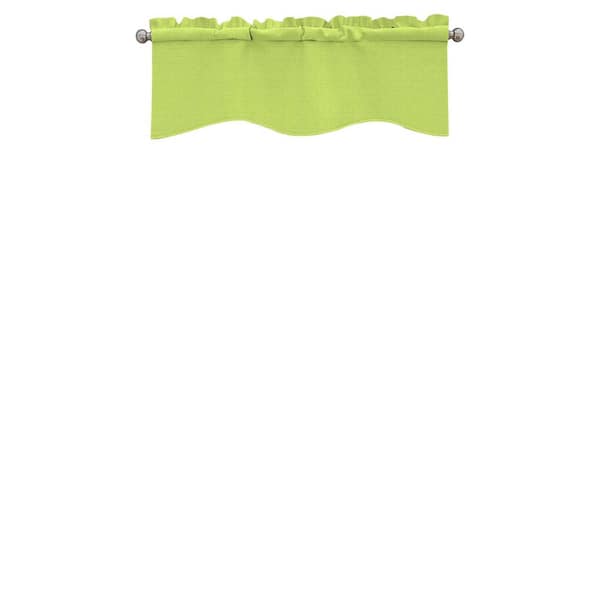 Eclipse Kendall Thermaback Wave Lime Solid Polyester 42 in. W x 18 in. L Blackout Single Rod Pocket Valance