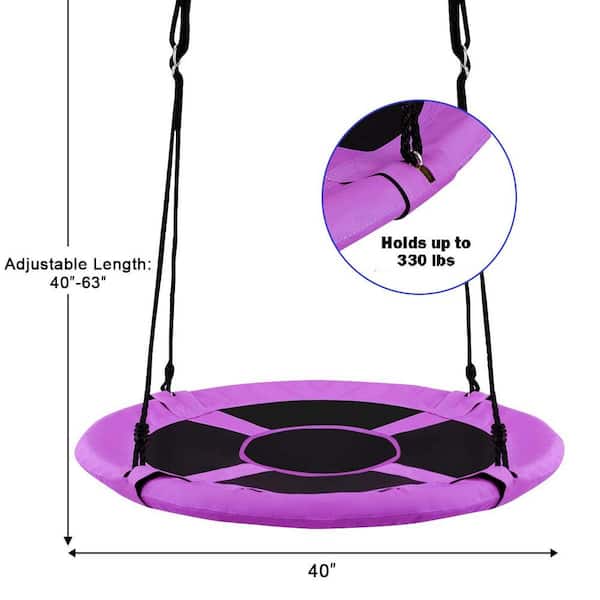 【THEAIRTOWN】swings lace track pt ★3color Alpulon 40 in. Flying Saucer Tree Web Swing Purple Sling