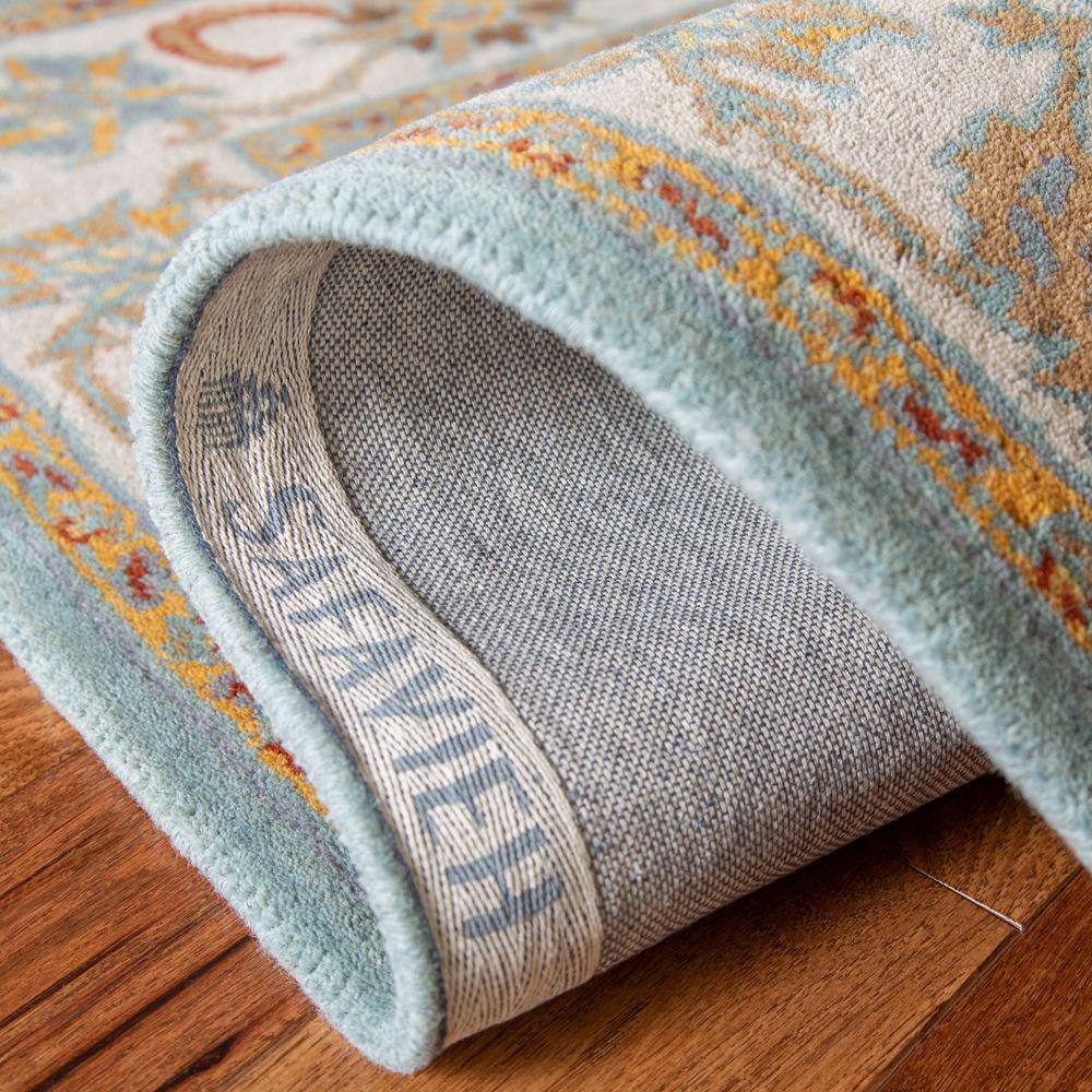 Handmade Heritage Light Blue & Ivory Wool Accent Rug - 3' x 5'
