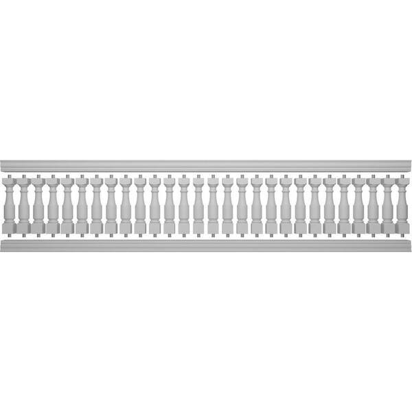 Ekena Millwork Fiberthane Hamilton Balustrade 192 in. L x 40 in. H Fiberglass Railing Kit