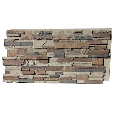 Earth Valley Faux Stone 48-3/4 in. x 21-3/4 in. NST Class A Fire Rated Urethane Interlocking Stack Stone Panel