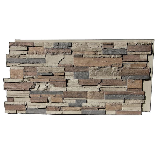 TRITAN BP Earth Valley Faux Stone 48-3/4 in. x 21-3/4 in. NST Class A Fire Rated Urethane Interlocking Stack Stone Panel