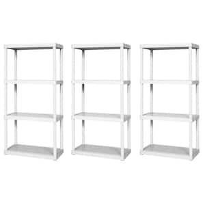 Gracious Living 2 Pack White 4 Tier, Plastic Free Standing Shelves