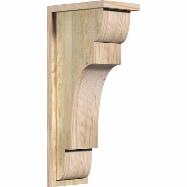 Ekena Millwork 8 in. x 12 in. x 28 in. New Brighton Rough Sawn Douglas Fir Corbel with Backplate