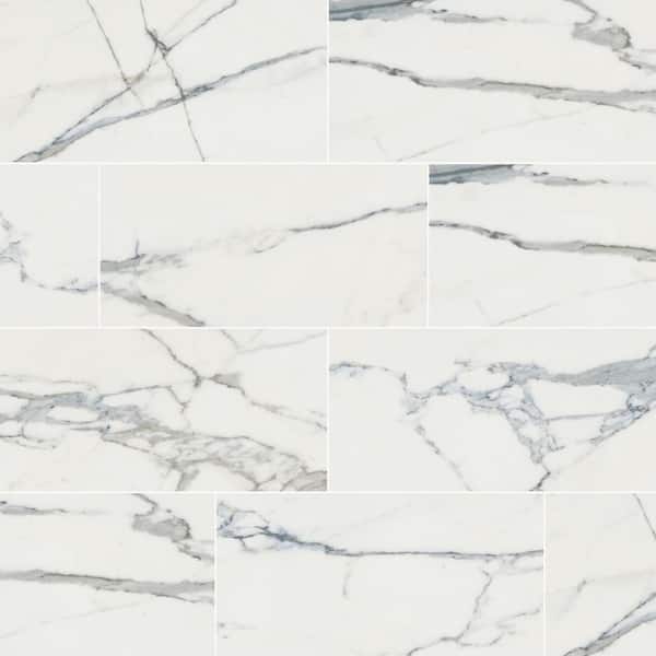 MSI Carrara Azul 12 in. x 24 in. Polished Porcelain Marble Look Floor and Wall Tile (512 sq. ft./Pallet)
