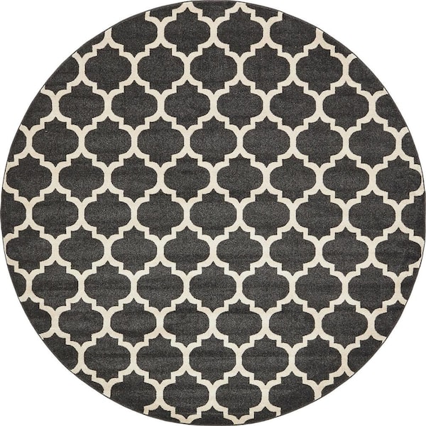 Trellis Philadelphia Black/Beige 10' 0 x 10' 0 Round Rug