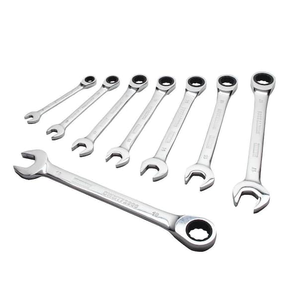 Ratcheting Metric Combination Wrench Set (8-Piece)