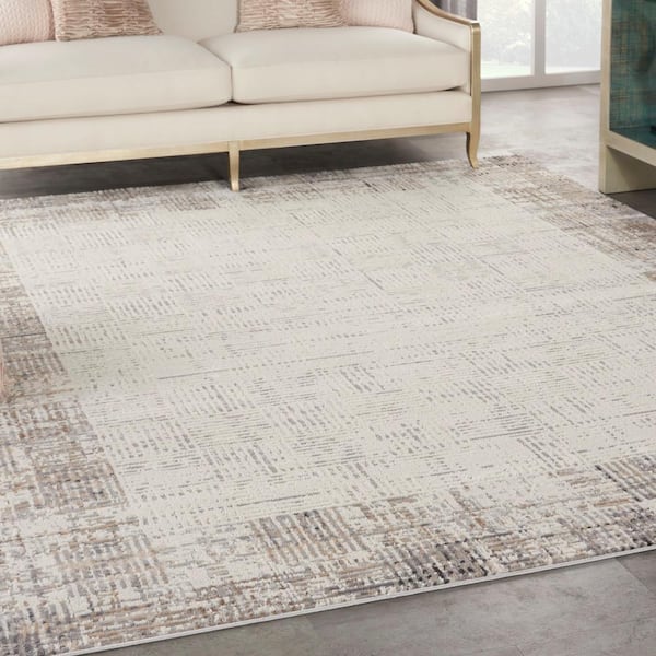Elation Ivory Grey 8 ft. x 11 ft. All-over design Contemporary Area Rug