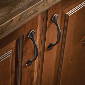 Half Round Spoon Foot 3 in. (76 mm) Traditional Bronze with Copper Highlights Cabinet Drawer Pulls (10-Pack)