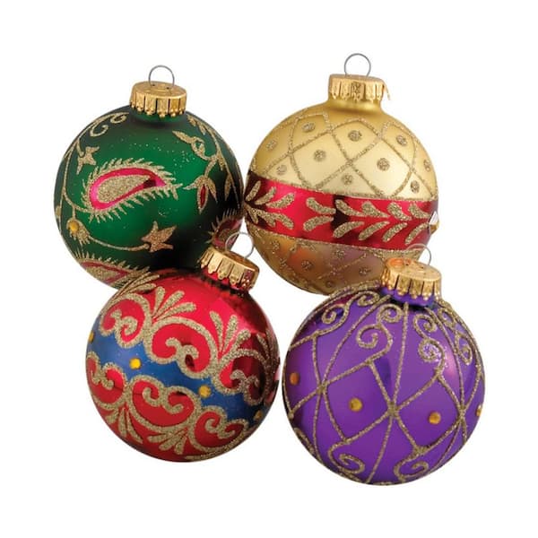 Kurt S. Adler Holiday Decorative Imperial Design Ball Tree Ornament Set ...