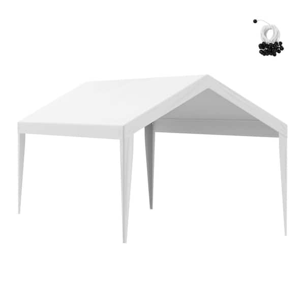 10 ft. x 20 ft. Carport Replacement Canopy Cover, Heavy-Duty Waterproof UV Resistant with Ball Bungees (Top Only)