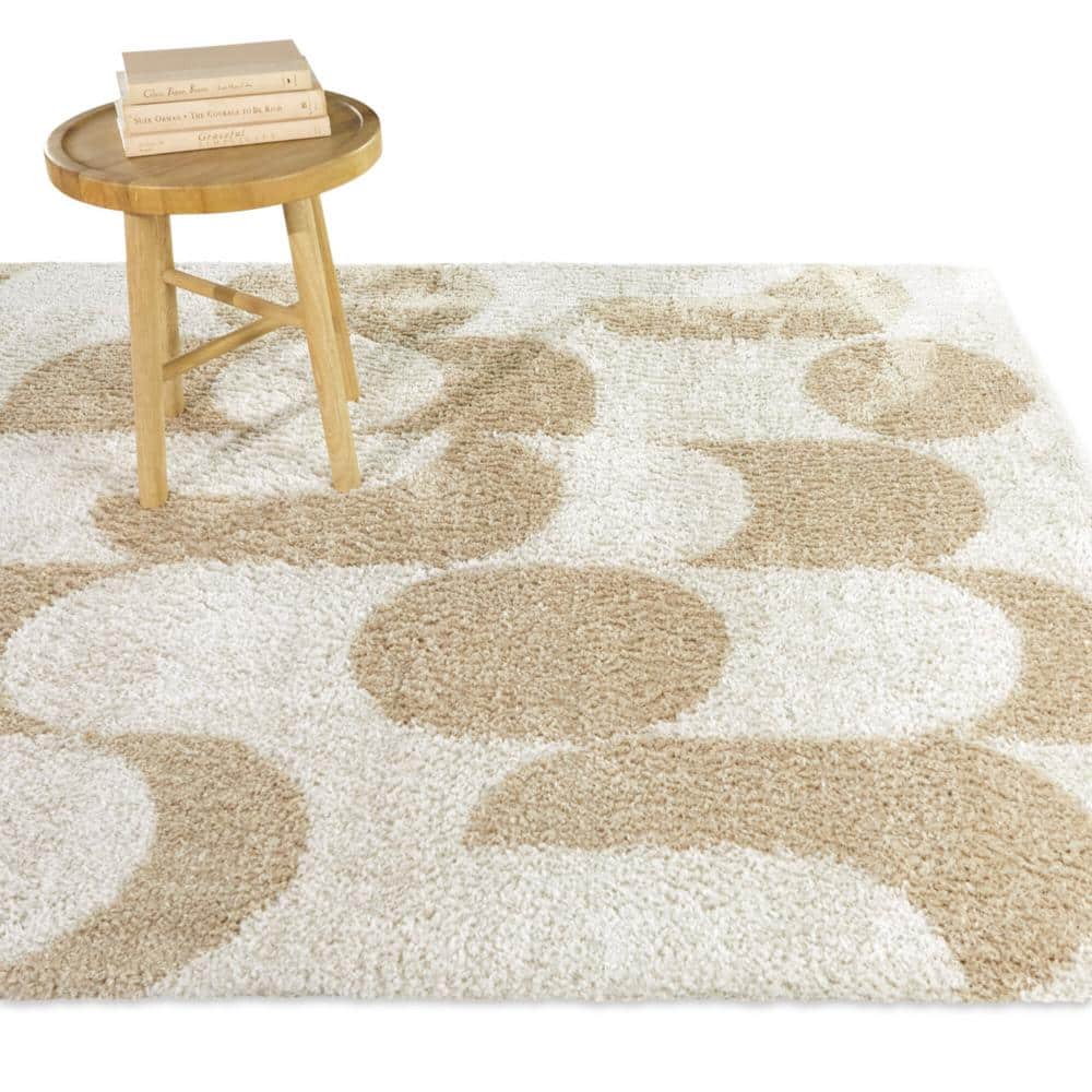 Cesaire Beige Geometric Kids' Area Rug, 8 ft x 10 ft
