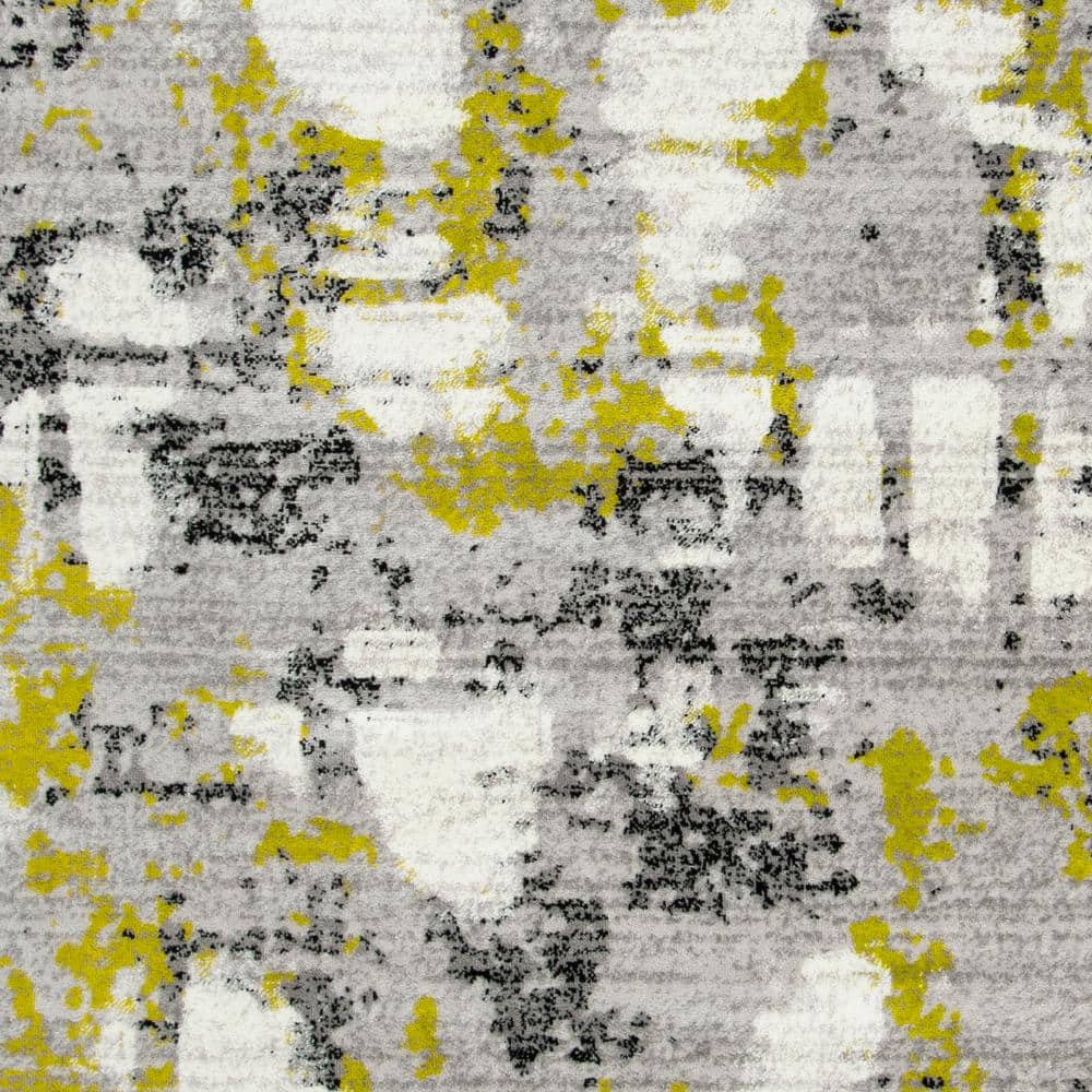 Reversible Grey/Green Abstract Synthetic 8' x 10' Area Rug